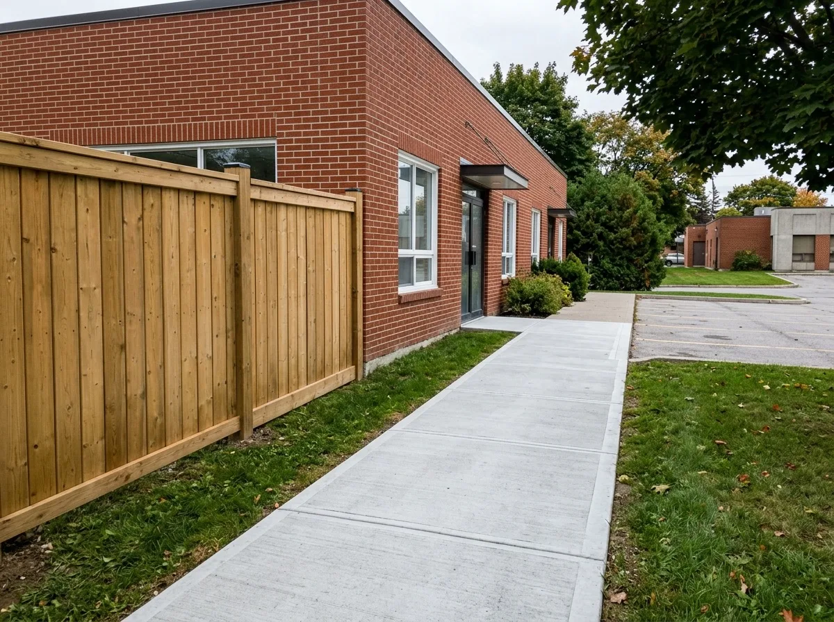 Exterior restoration and masonry repair on a commercial building