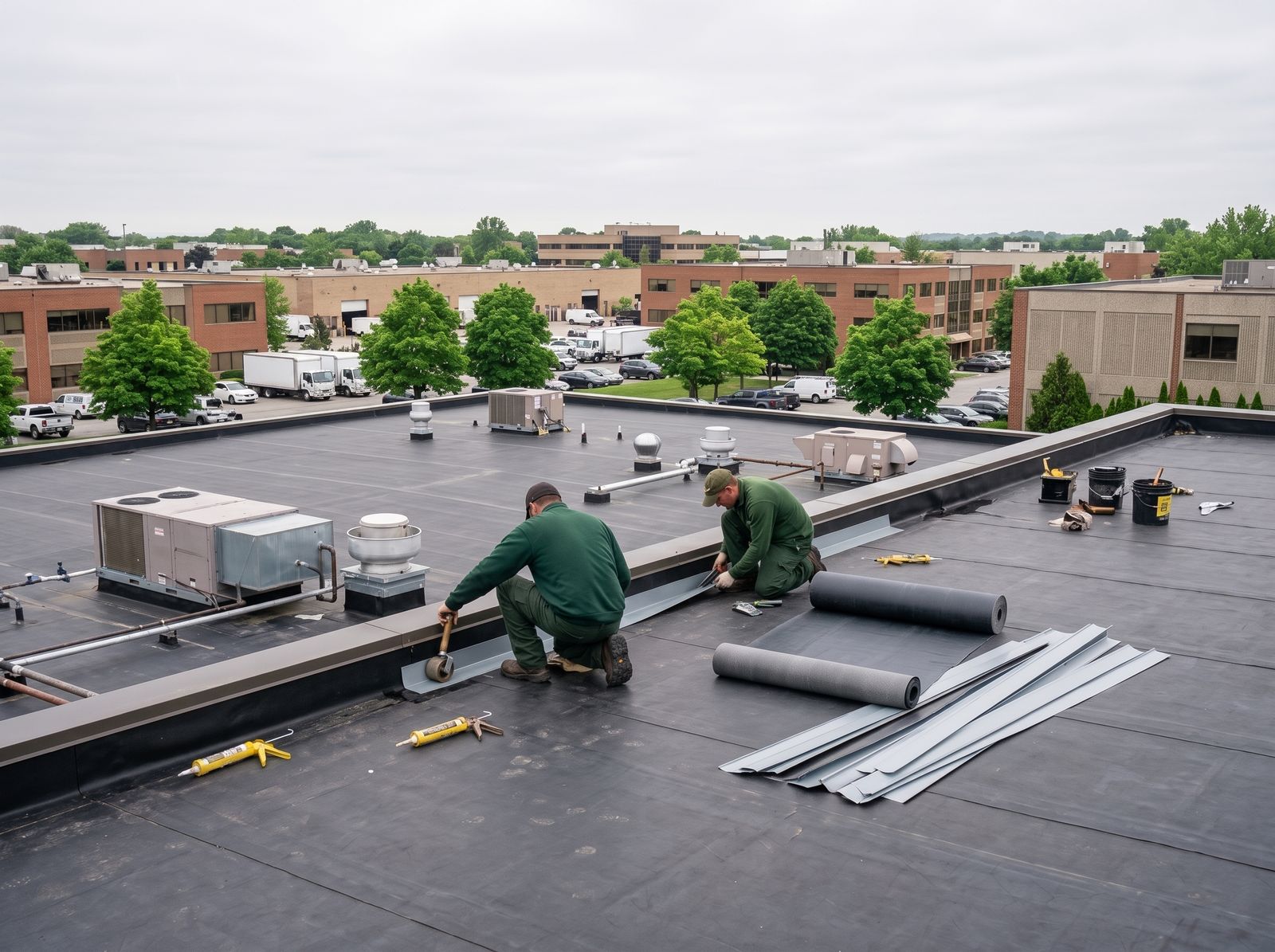 AWPM crew at work on a commercial property in Etobicoke and Mississauga